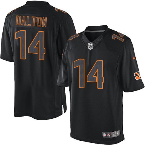 Men's Elite Andy Dalton Nike Jersey Black - #14 Impact NFL Cincinnati Bengals